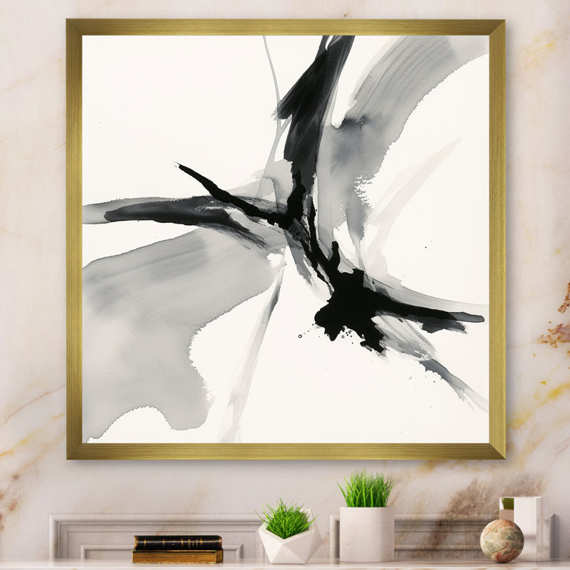 Abstrait neutre IV - Formes abstraites, impressions sur toile, Cadre doré à une seule photo, H 44 po x l 34 po x P 1,5 po