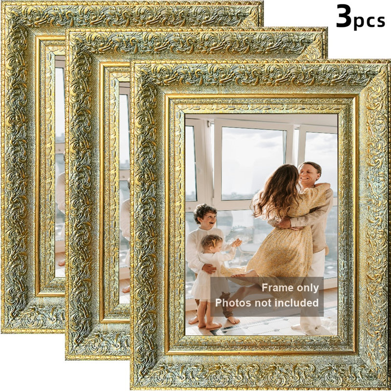 Cadre photo confortable antique 3 pièces 5 "x 7" à forme rectangulaire classique