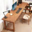Bureau brun en bois massif en forme de L-1789262386-1789262385