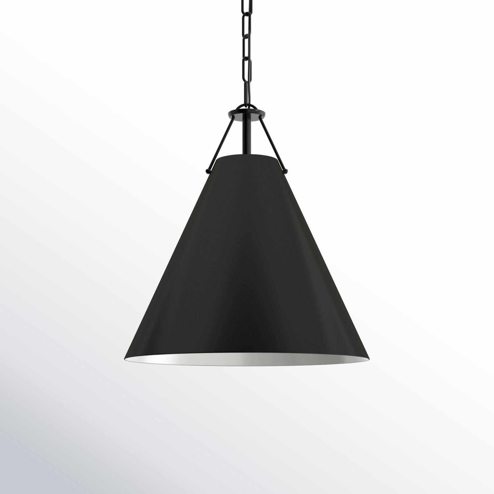 Kinston Dimmable Single Light Pendant, Black, Black