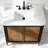 36" Freestanding Single Sink Solid Wood Mid-Century Glam Bath Vanity with Engineered Marble Top-596101668