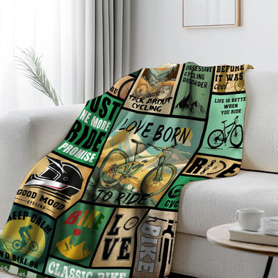 Couverture de bicyclette pour cyclistes, cadeaux d'amoureux des bicyclettes pour hommes et femmes, cadeaux d'anniversaire de Noël pour les amateurs de bicyclette, couverture de vélo de montagne, jeté doux pour canapé-lit 30 po x 40 po