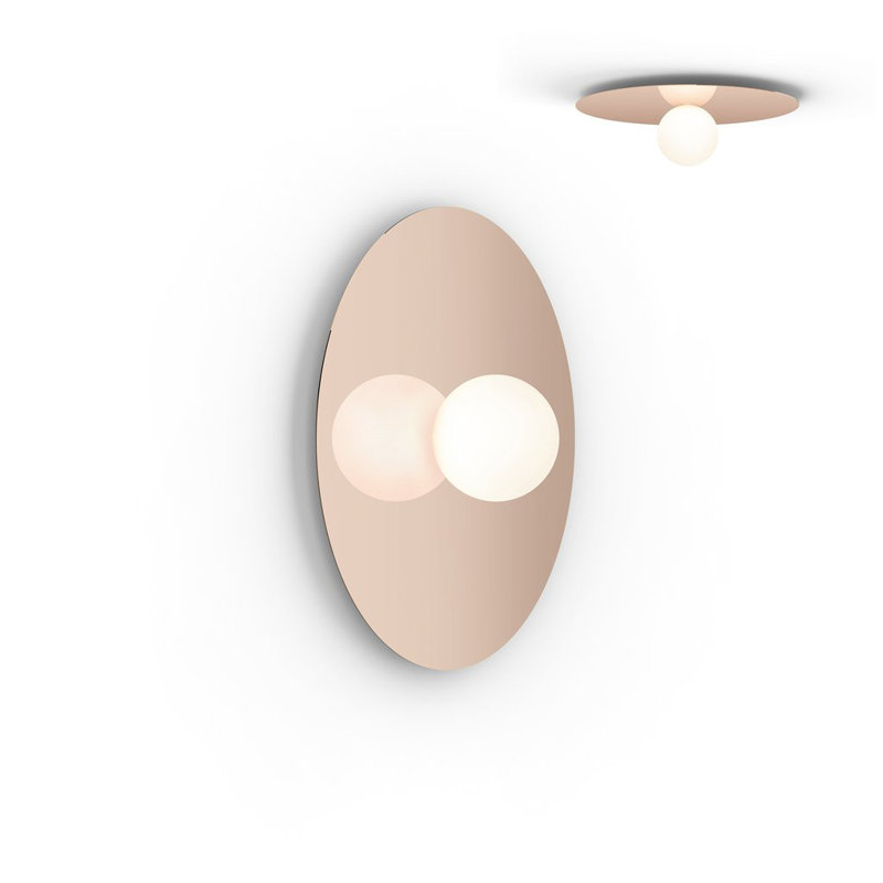 Bola Flush Disc, Rose Gold, 7.2" H x 22" W x 22" D