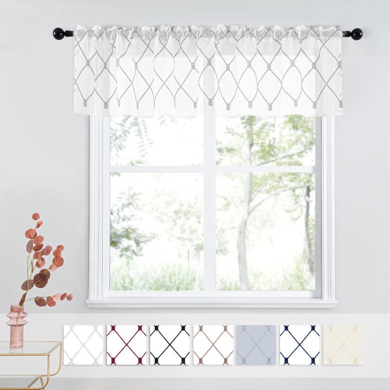 Paire de rideaux transparents avec passe-tringle, L 54 po x L 18 po, gris
