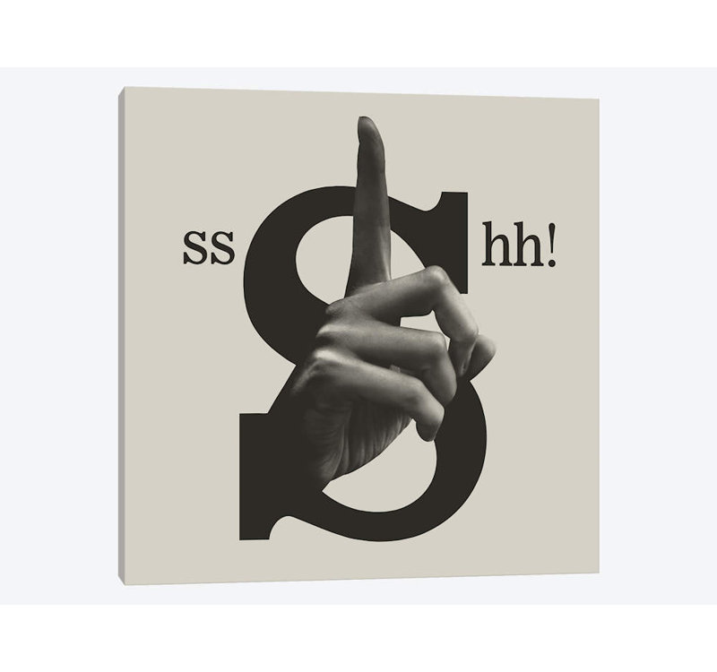 « shh » par ali gulec, impression sur toile tendue, H 12 po x l 12 po x P 0,75 po, Toile tendue, Pas de tapis