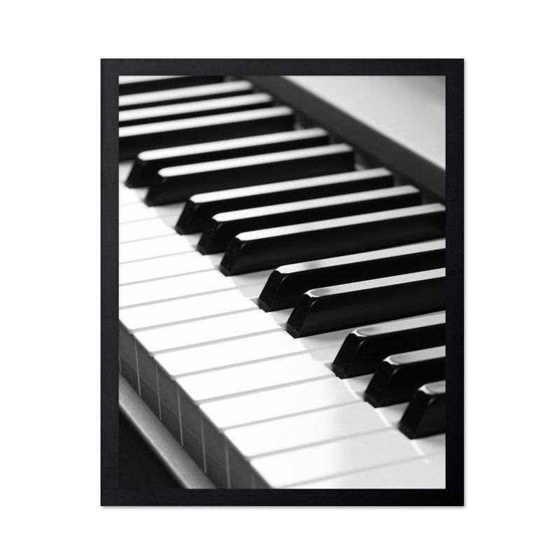 Piano, Black Framed, Poster, 12"H x 16"W