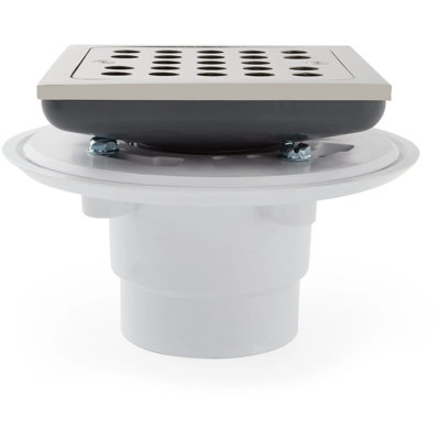 Menlo Square Shower Drain - Polished Brass