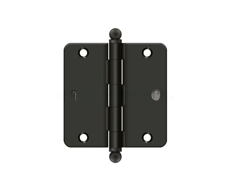 Charnière à rayon 3-1 / 2 po x 3-1 / 2 po x 1/4 po Deltana S35R410B-BT, avec embouts sphériques en bronze huilé