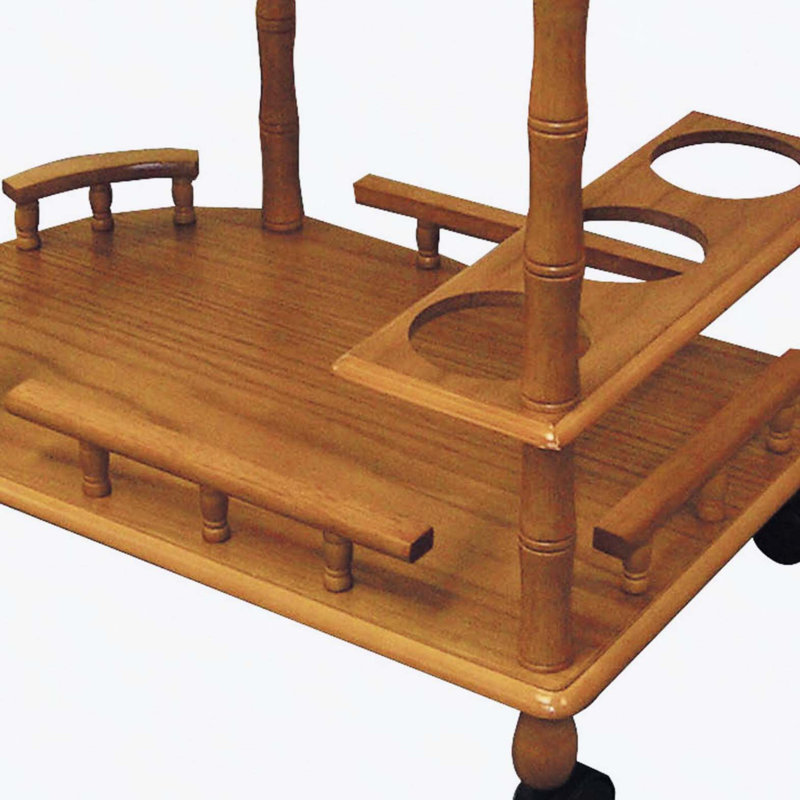 Grande table à vin en bois à 2 niveaux 29 po avec finition chêne