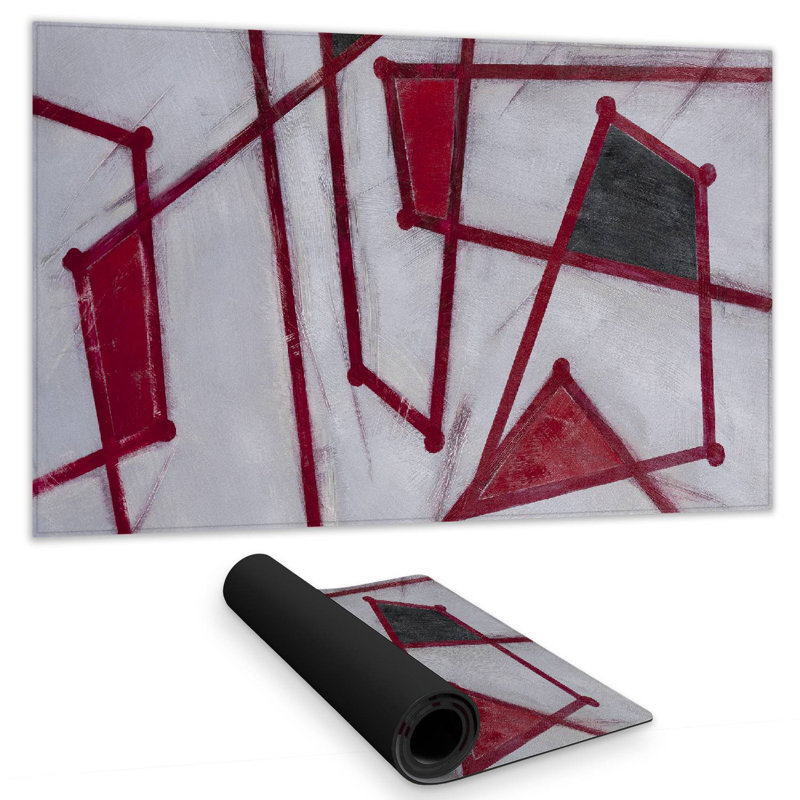 Red outlines shapes - 14.00"x24.25" Desk mat