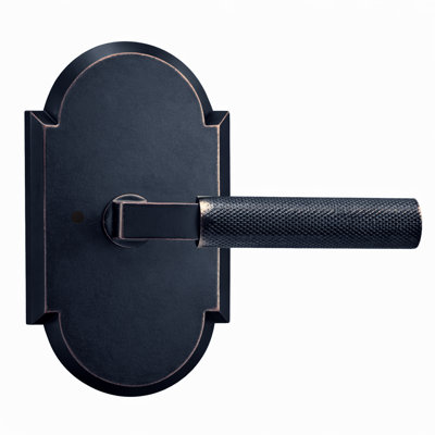 Bravura 846-G2 Knurled Privacy Lever on  Arched Rose in Oil Rubbed Bronze