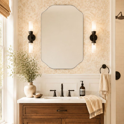 Miroir mural festonné pour salle de bain