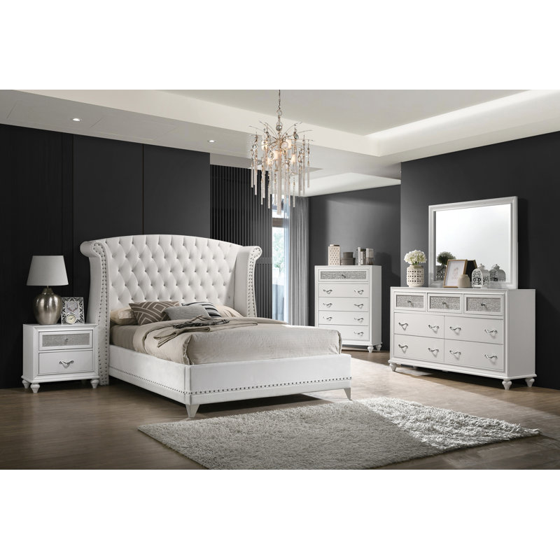 Cobblefield Upholstered Wingback Bed, Queen