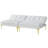 Convertible Bed In White With Warm And Cuddly Fabric Gleaming Gold Metal Legs - Versatile For Any Space, Easy Assembly, Relax Unwind Cozy Glinting , Installation, Comfort-1770534723