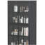 Armoire de rangement en métal avec portes en verre trempé et tablettes réglables, bibliothèque avec pieds réglables