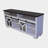 65.3" TV Stand With LED Light Strips And Iron Mesh Barn Door Y Decorative Strip White + Black Walnut Color (Top) Farmhouse-1435153779