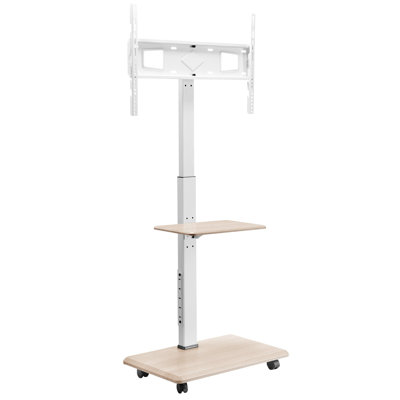 Rolling TV Stand, Mobile TV Cart For 32-70 Inch Screens, 25° Left-Right Rotation And Height Adjustable TV Mount With Tray, Holds Up To 88 Lbs For Corner, Bedroom, Outdoor, Max VESA 600X400mm
