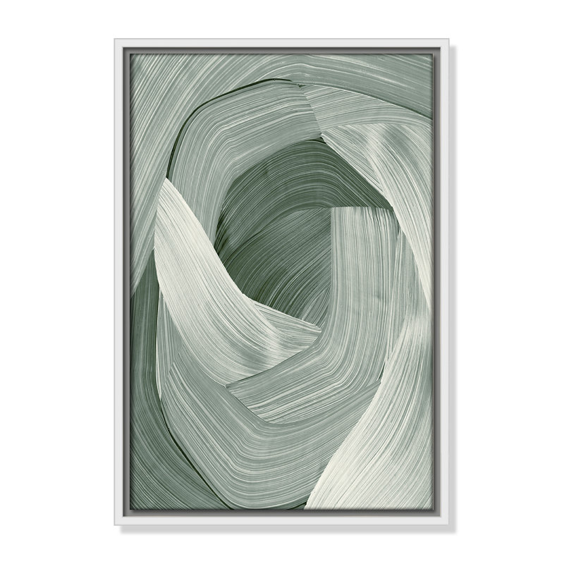 «Wyn Enriched Emerald - Floater Frame», reproduction d'impression sur toile, Blanc / Blanc, H 19,5 po x l 13,5 po