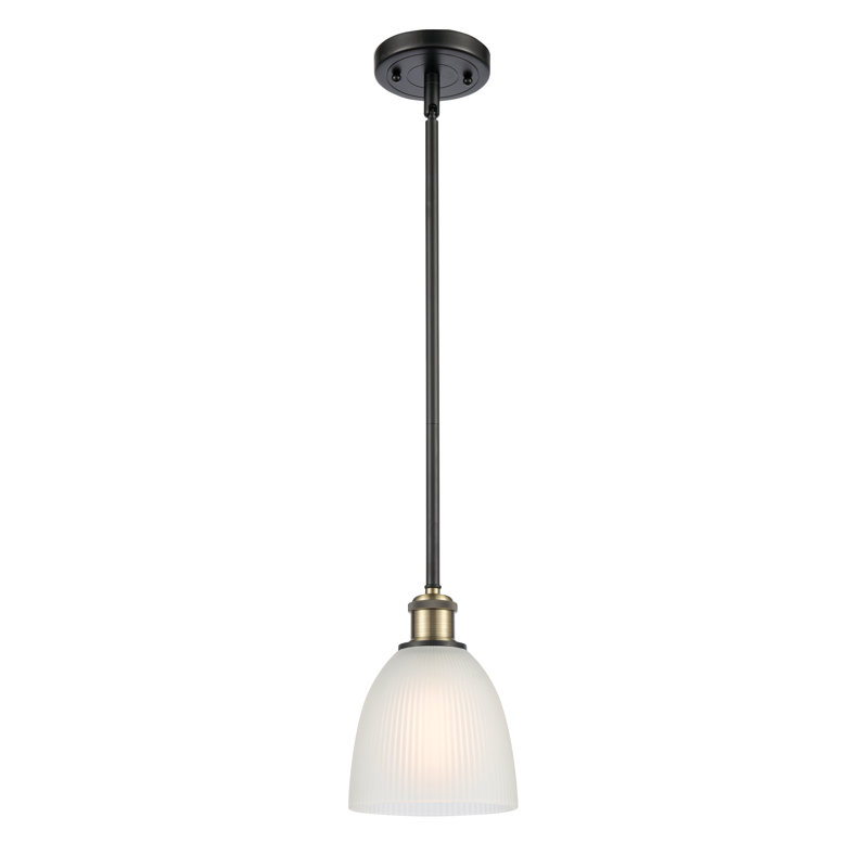 Whipple 1 - Light Single Pendant, White, No Bulb Included, Black Antique Brass