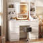 110Cm Desktop Grey Dressing Table 3 Colorful Light Makeup Vanity Table With Stool-810918195