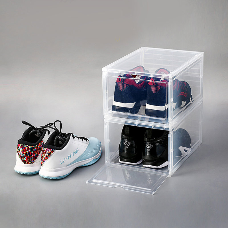 Boîte de rangement magnétique pour chaussures empilable, Transparent