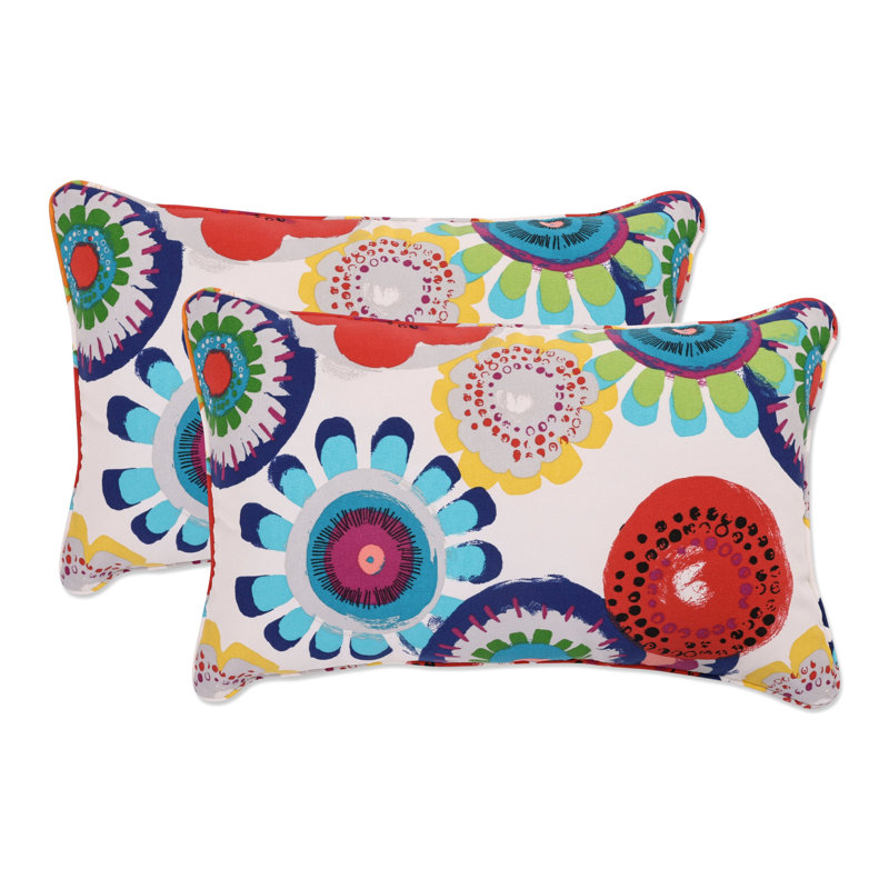 Reversible Throw Pillow, 11.5" W x 18.5" D, Multicolored Floral