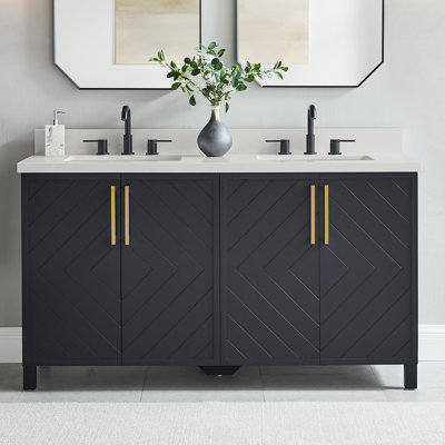 Meuble-lavabo double 60 po Keiera