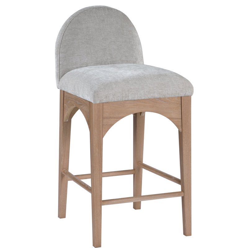 Tabouret de comptoir Beppo, Naturel, Gris chenille