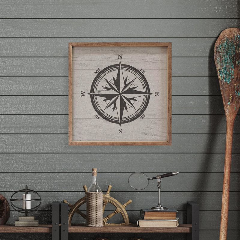 Compass Whitewash, 16" H x 16" W