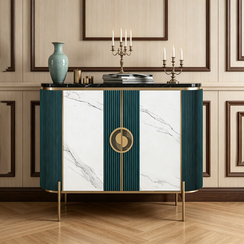 Helmick, 35.43" H x 47.24" W x 13.78" D, Green/White
