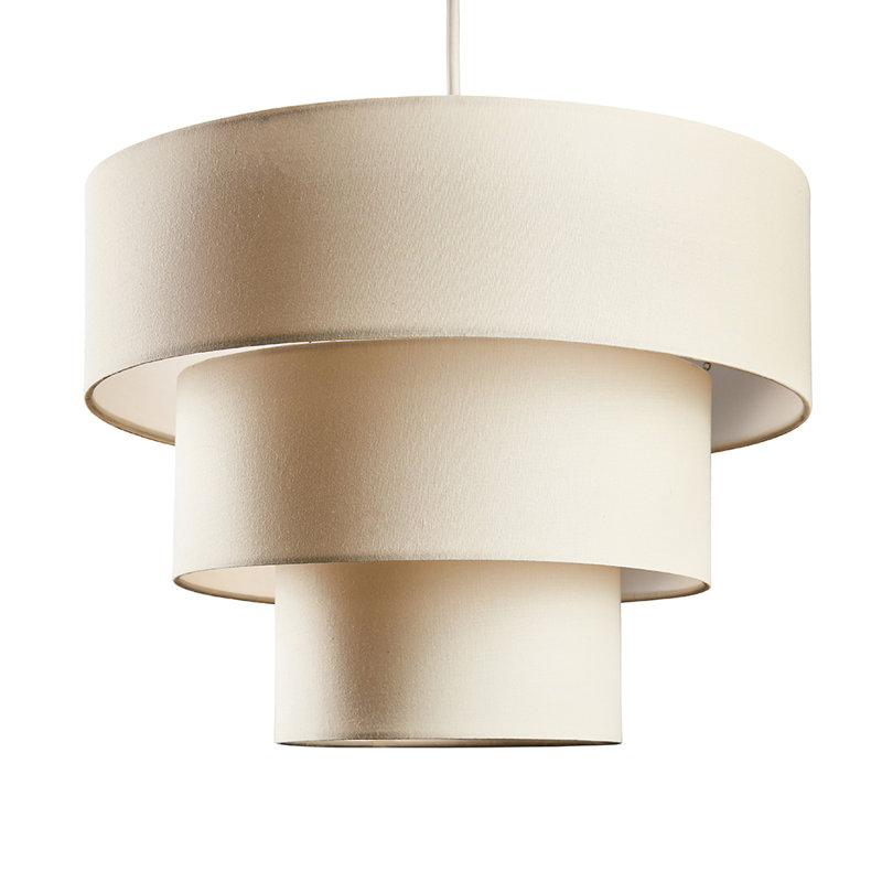 30cm H Cotton Drum Pendant Shade ( Screw On ), Cream
