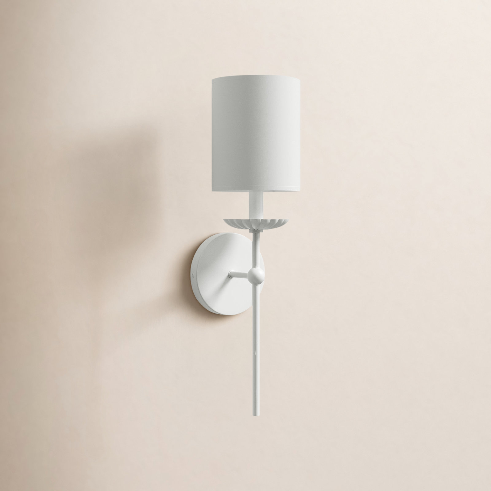 Olivette Single Light Dimmable Wall Sconces, White, White