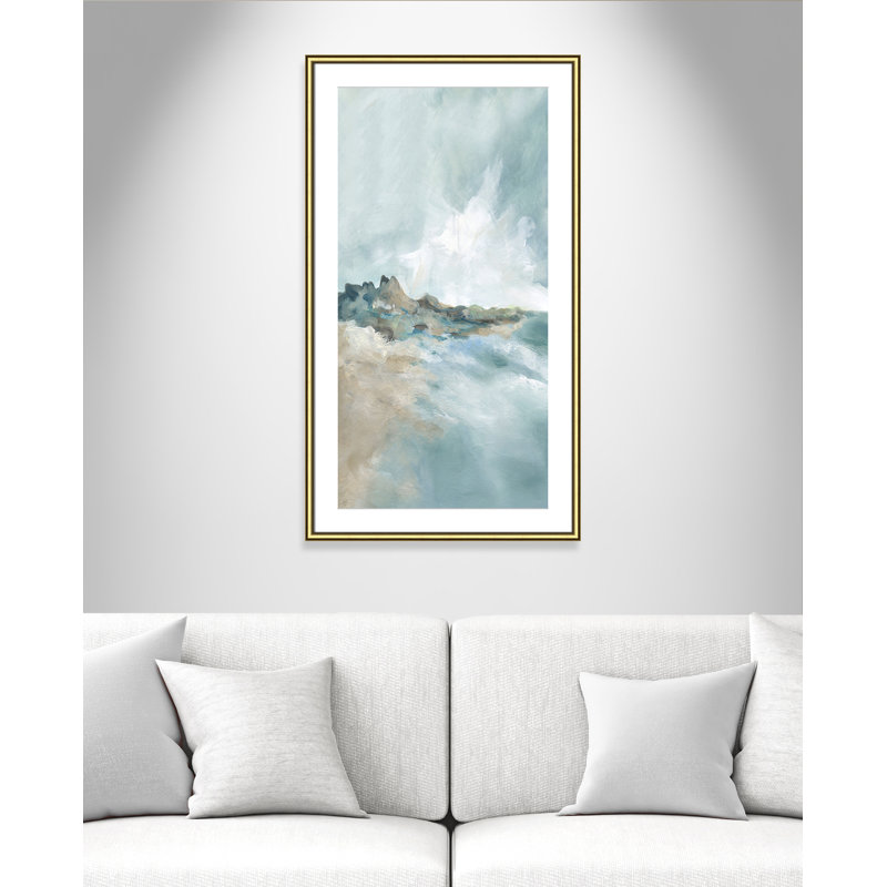Imprimé Sandpoint par Carol Robinson, Reproduction encadrée avec passe-partout, H 42,75 po x l 24,75 po x P 0,875 po, Doré