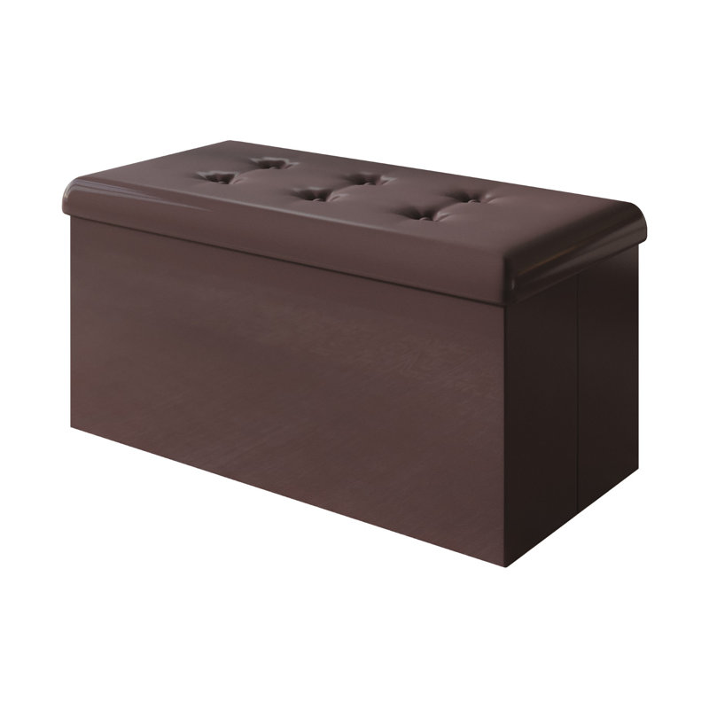 Banc de rangement rembourré Millett, Polyuréthane mauve antique