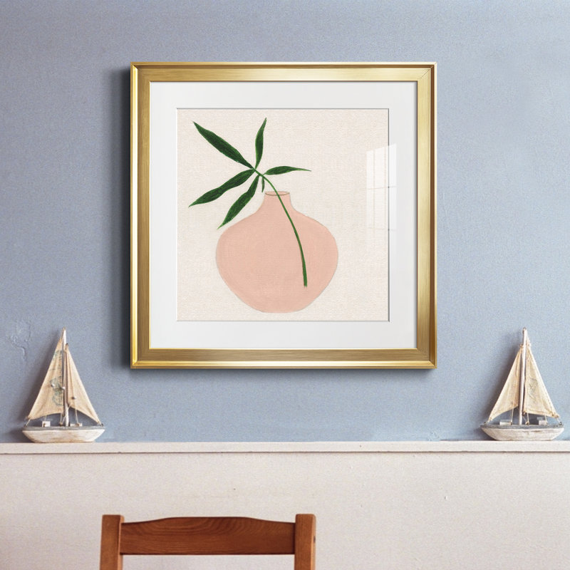 Simple Nature IV - peinture encadrée, Encadrement doré, H 17,5 po x l 17,5 po x P 1,5 po