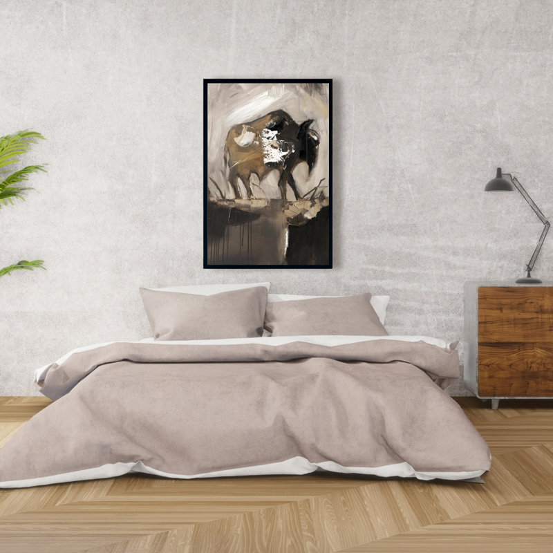 Abstract Buffalo Print On Canvas, 36" H x 24" W