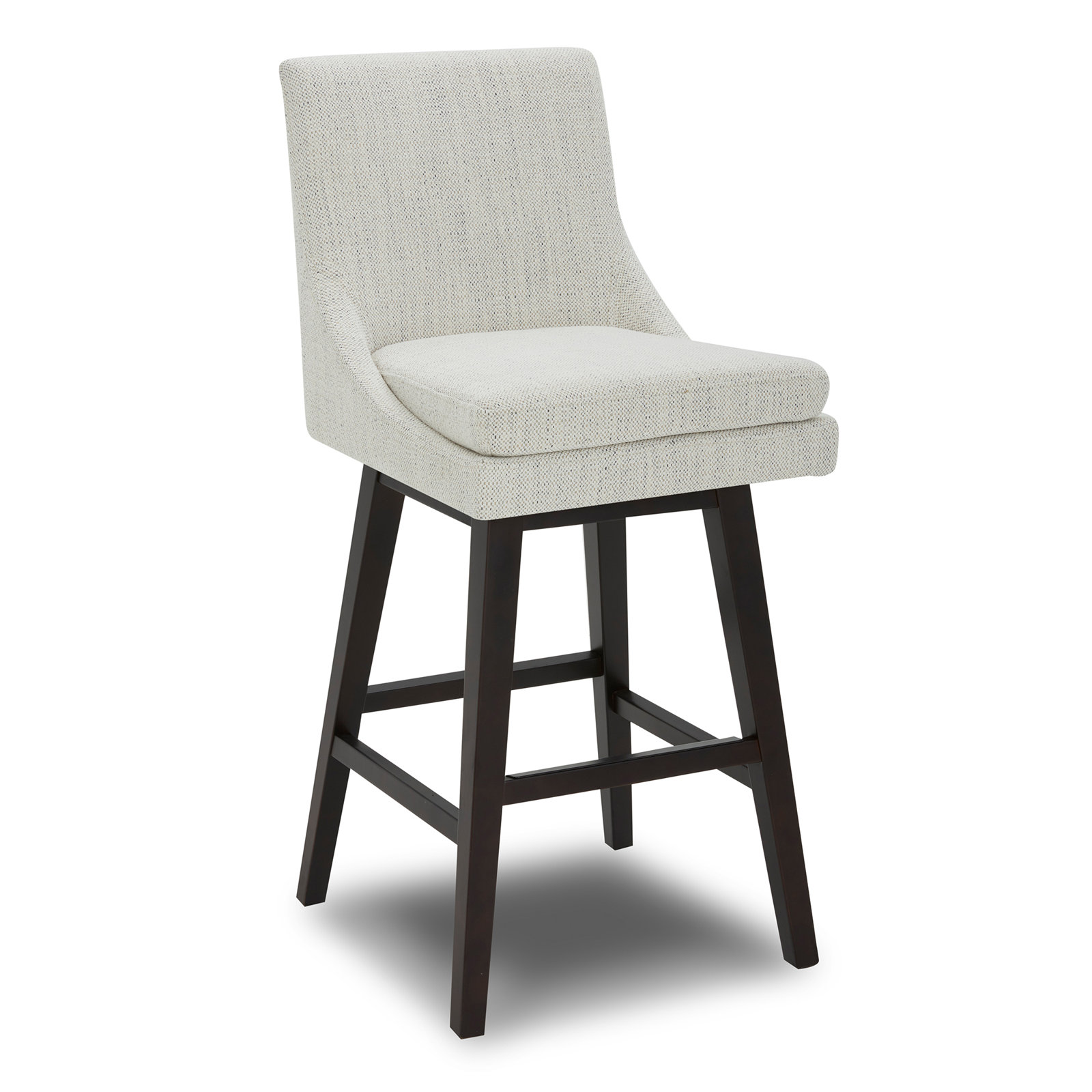 Zahara Swivel Bar Stool, Prestige Ivory Basketweave/Brown, Bar Stool (30” Seat Height)