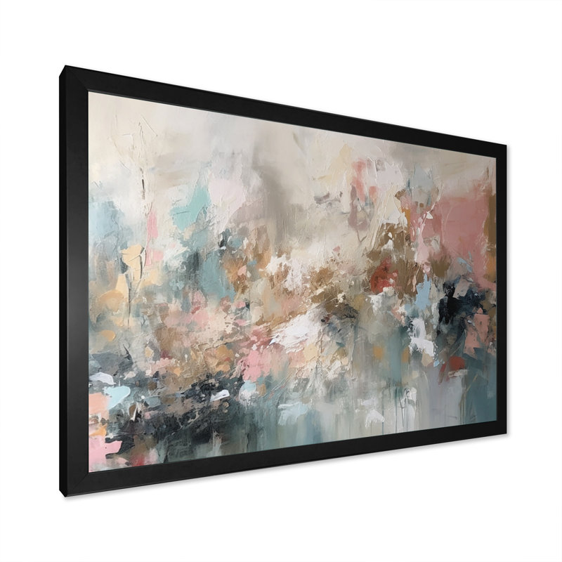 "Brushstroke", peinture abstraite I, Cadre photo unique, H 30 po x l 40 po, Noir