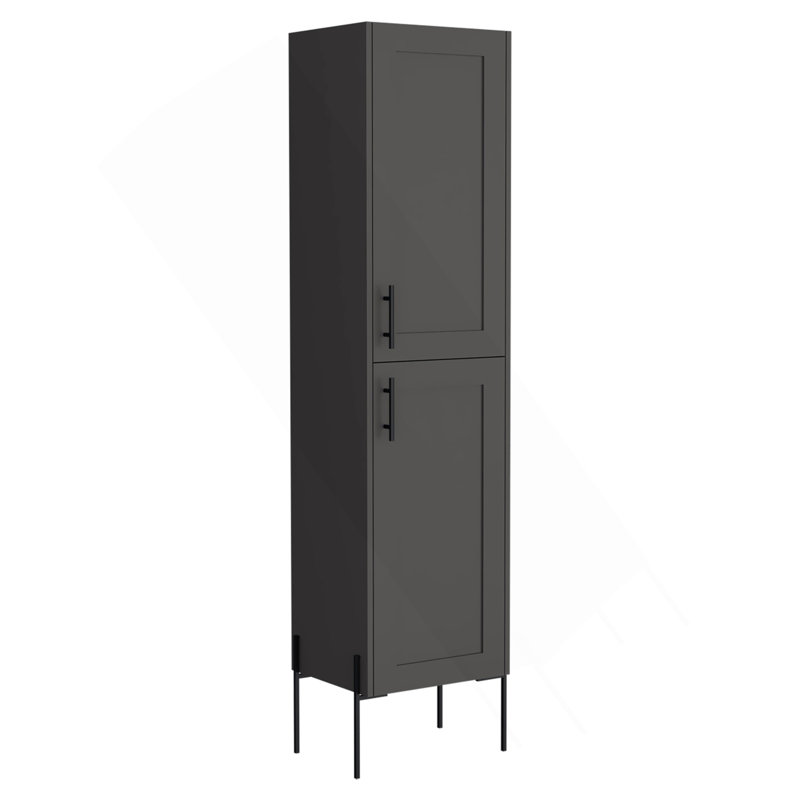 Linen Cabinet 70.8" H, With 1 Door And 4 Shelves, Matt Gray