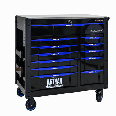 Wagon à outils multi-usages à 12 couches avec roues, plateau en fer