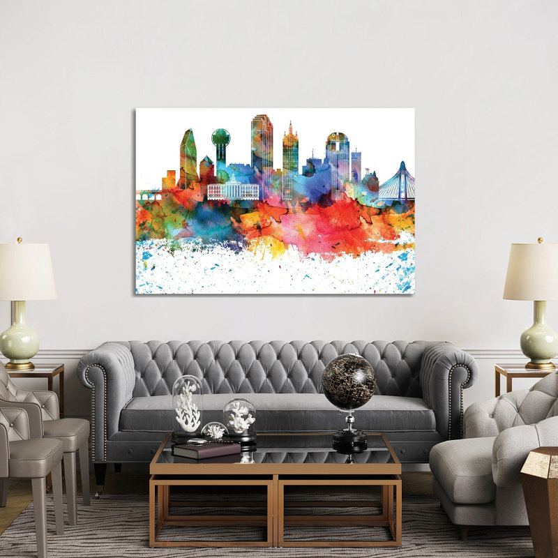 Dallas Skyline - Wrapped Canvas Painting, 152.5 cm H x 101.5 cm W