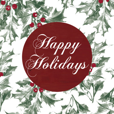Holly Leaves Holidays - Wrapped Canvas Print