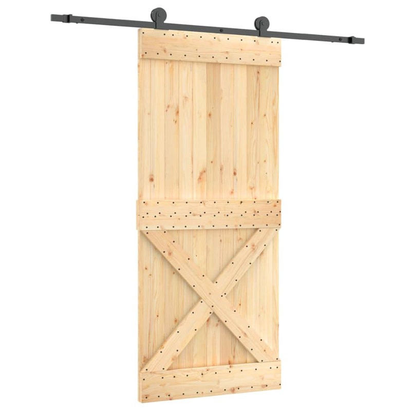 Porte coulissante avec quincaillerie Vidaxl, 35,4 po x 82,7 po