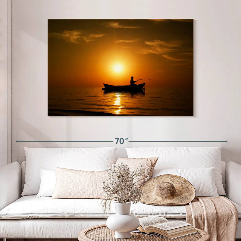 Senne Golden Sunset Pêche, H 32 po x l 48 po