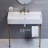 Swiss Madison Carre 34.7" Tall Ceramic Rectangular Pedestal Bathroom Sink with Overflow-98076191