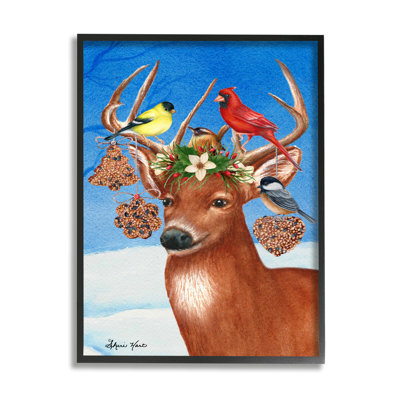 Ornements de rameaux d’hiver avec oiseaux par Sheri Hart-impression d’art graphique