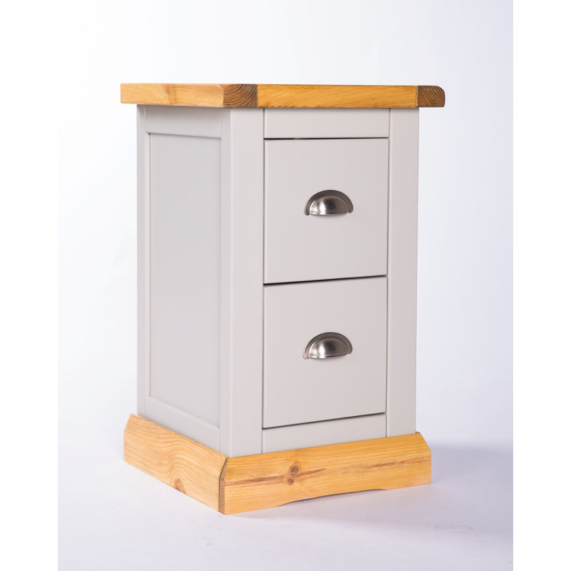 Pittsford 35cm W Bedside Table, Chrome Cup, Light Grey