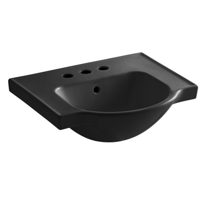 Veer Ceramic Pedestal Bathroom Sink with Overflow