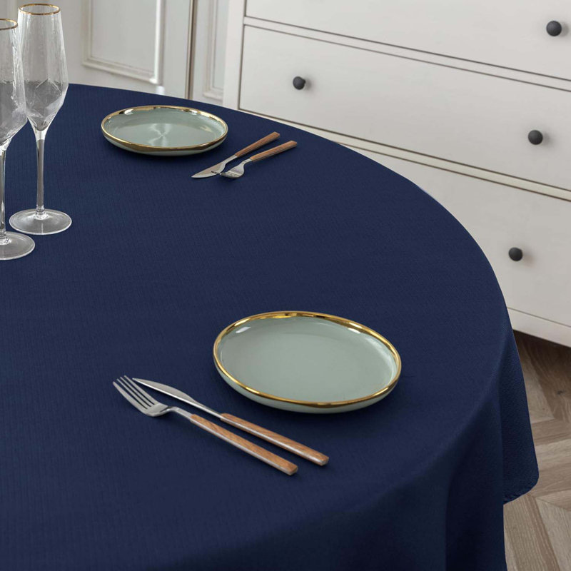 2 Pack Round Table Cloth - Linen Textured Tablecloth Wrinkle Free Washable Decorative Fabric Table Cover For Buffet Banquet Parties Event Holiday Dinner