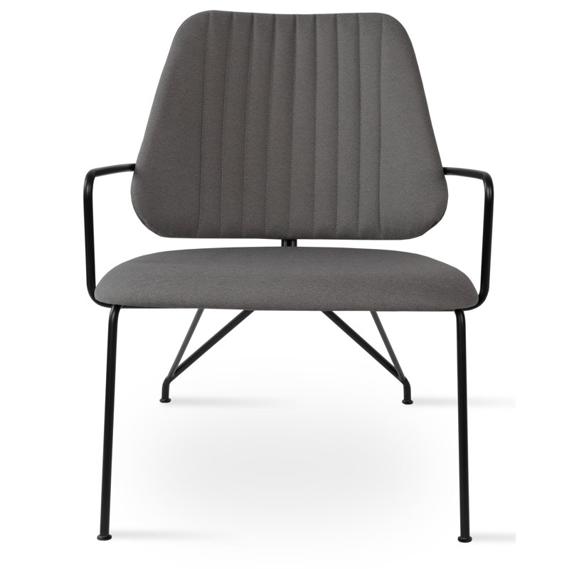 Chaise d'appoint rembourrée grise St Philip
